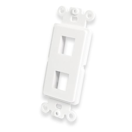 Quest Technology International Decor Keystone Wall Plate, Single-Gang, White - 2-Port Insert NFP-4208